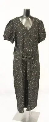 Princess Highway Women's Tia Pin Dot Short Sleeve Jumpsuit LV5 Black US:16 AU:20