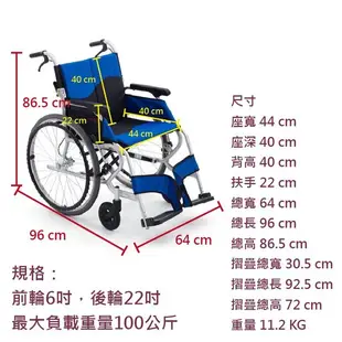 【免運贈好禮】愛俗賣 均佳日本MIKI鋁合金輪椅CK-1 CK-2 可折背 坐得住鋁合金輪椅 外出型輪椅 輕量型輪椅