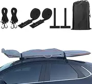 Universal Soft Roof Rack Pads - Luggage Carrier System with Kayak/Surfboard/SUP/Canoe Compatibility | Includes 2 Tie-Downs, 2 Quick Loop Straps, and Storage Bag (XL)