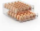 60 Eggs Organizer for Refrigerator, Large Clear Egg Holder Storage Container