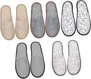 CANIGHT 5-piece Anti-slip Slippers Fuzzy Indoor Bedroom Slippers Men's Beauty Salon Shoes Home Footwear