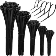 600Pcs Multi-Purpose Self-Locking Nylon Cable Tie Nylon Zip Ties Assorted Sizes