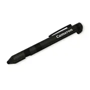 3pc Cameron Multi Tool Pen 7 In 1 Functions w/ Compass/Phone Stand BLK Case