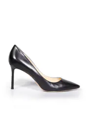 Black Pointed Toe Leather Pumps