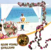 Flower Garland Fake Rose Vine Artificial Flowers Hanging Rose Ivy Hanging Basket