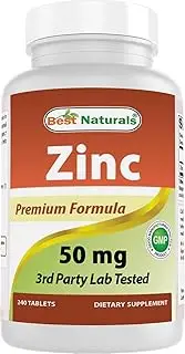 Best Naturals Zinc supplement as Zinc Gluconate 50mg 240 Tablets - Immune Support