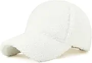[YAMEE] Women Winter Baseball Cap Lamb Wool Hat Warm Baseball Hat Adjustable for Outdoor Travel