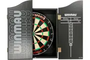 Micro Band 3 Dart Board Set Winmau Pro Line Black Cabinet + Darts