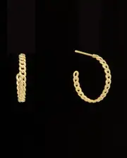 14K Italian Gold Half Hoops