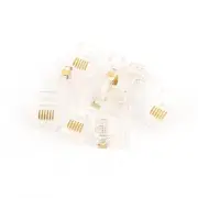 10 Pcs RJ12 6P6C Jack Telephone Clear Plastic Cable For Flat Wire