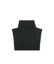 cable-knit roll-neck scarf One size Black