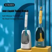 Household Bathroom Cleaning Made Easy with Soft-Bristled Silicone Toilet Brush