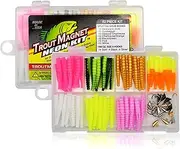 Trout Magnet Leland Lures 87659 Neon Kit- 70 Grub Bodies and 15 Size 8 Hooks.