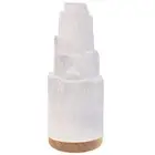 Selenite Crystal, Himalayan Night Light Lamp with Wooden Base & USB Charging ...