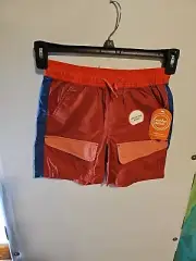 NWT Boys Size M(8) Wonder Nation Explorer Shorts Orange Blue Front Pockets