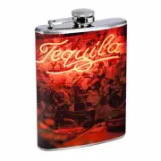 Vintage Bar Sign D5 Flask 8oz Stainless Steel Hip Drinking Whiskey