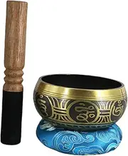 Abaodam 3pcs Set Singing Bowl Set Unique Meditation Music Bowls for Yoga Relaxation with Engraved Design for Healers Students Random Color