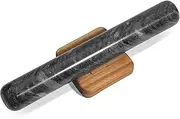 ComSaf Marble Rolling Pin with Wood Cradle 11 3/4 Inch Black, Non-Stick Dough Roller Professional Essential Kitchen Utensil French Heavy Duty for Baking, Pizza, Fondant, Pie Crust, Cookie, Pastry