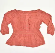 NEW Lane Bryant Women Blouse Long Sleeve Off the Shoulder Rayon Orange Sz 18/20