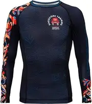 [Hardcore Training] Men's Rash Guard Compression Long Sleeve Jiu Jitsu, MMA No-Gi, Tight BJJ Grappling Base Layer Combat