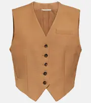 [Stella McCartney] Stella McCartney Cropped wool waistcoat AU 2 brown