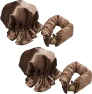Bun Bon Heatless Curls,2Set No Heat Curls Headband and Caps,Satin Heatless Ha...