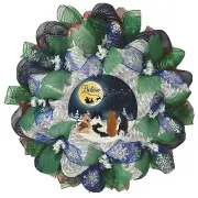 Dogs Believe In Santa Too Christmas Wreath Handmade Deco Mesh