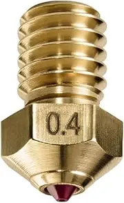 DUROZZLE E3D V6 Ruby Tip 3D Printer Nozzles, Hardened & Abrasion Resistant for Prusa i3 MK3S / Mini, Anycubic i3 Mega/Kobra/Kobra Neo and More (E3D V6, 0.4mm)