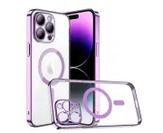 For Apple iPhone 14 Pro Max MagSafe Magnetic Case with HaloLock Shockproof Military Grade Protection Scratch Resistant Back Protective Cover (Purple)
