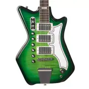 Airline Guitars Jetsons 3P FM - Greenburst Flame - Tone Chambered Electric - NEW