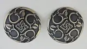 Pair Jeremiah Watt White Bronze Vine Conchos 1 3/4" Screw Back Horse Tack Chaps
