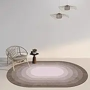 Oval Area Rugs Living Room, Nordic Design Washable Balcony Bedroom Playroom Kitchen Floor Decor Large Non-Slip Carpet 100x160cm Easy to Clean(2.6ft×4.9ft/80×150cm)
