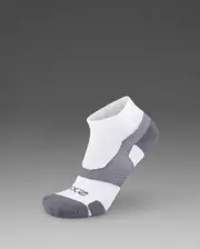 Vectr Light Cushion 1/4 Crew Compression Socks, 2XU, S, White/Grey, Unisex
