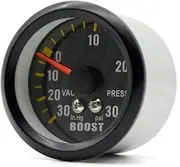 SFCPDDZYNE 2" 52mm Auto Car Turbo Boost Gauge Analog Carbon Fibre Face -30~30 PSI Meter White Background Light Automotive Voltage Boost Meter