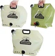 -Free Collapsible Water Container with Spigot, Food-Grade Camping Water Storage Carrier Jug for Outdoors Hiking Hurricane Emergency,