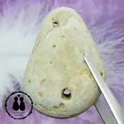 HOLEY HAG STONE NATURAL SURF TUMBLED BEACH ROCK WISHING GOOD LUCK FAIRY #1421