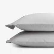 Company Essentials Gray Organic Cotton Percale Standard Pillowcases (Set of 2)