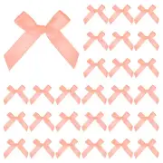 50-Pack Mini Craft Ribbon Bow 1.6x1.6 Inch for Craft DIY[Light Orange]