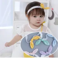 在飛比找momo購物網優惠-【UNICO】韓版 兒童俏皮兔耳朵蕾絲髮帶(髮飾/配件/聖誕