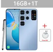 2024 Original S24 Ultra Smartphone 5G 7.0HD 16G+1T Dual Sim Cellphones Android Cell Phone Face Recognition 7000mAh Mobile Phone Blue 16G 1TB EJ