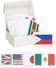 206 Countries of The World Flash Cards for Kids, Flags, Capitals (2.5 x 3.5 in)