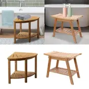Shower Stool Bathroom Seat with Shelf 2 Layer Towels Holder Water Resistant
