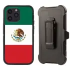 Clean Mexico Flag Rugged Heavy Duty Defender Clip Case for iPhone 11 - 16Pro Max