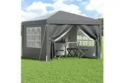 Instahut Gazebo 3x3 Pop Up Marquee Folding Tent Wedding Gazebos Camping Outdoor Shade Canopy Gray