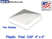 Plastic Fence Post CAP, 4" x 4", Wite color. Made in USA, weather resistant