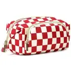 Checkered Travel Makeup Bag Organizer Toiletry Bag Small Makeup Bag for Purse...
