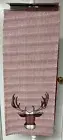 Holiday runner table runner 14 x 72 red and cream with plaid deer nwt