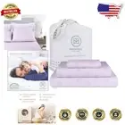 Soft Breathable Twin XL Bedding Set - 300 Thread Count Lilac Polkadot Sheets
