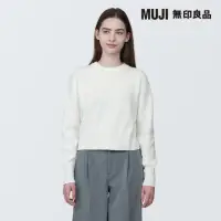 在飛比找momo購物網優惠-【MUJI 無印良品】女棉混可水洗螺紋圓領短版針織衫(共6色