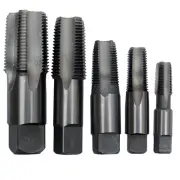 Drill America POUCSNPT5 Carbon Steel Npt Pipe Tap Set In Carry Pouch 1/8" - 3/4"